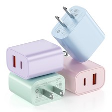 4 PCS USB C Charger Block Multiple Ports Dual Port Wall Charger Adapter