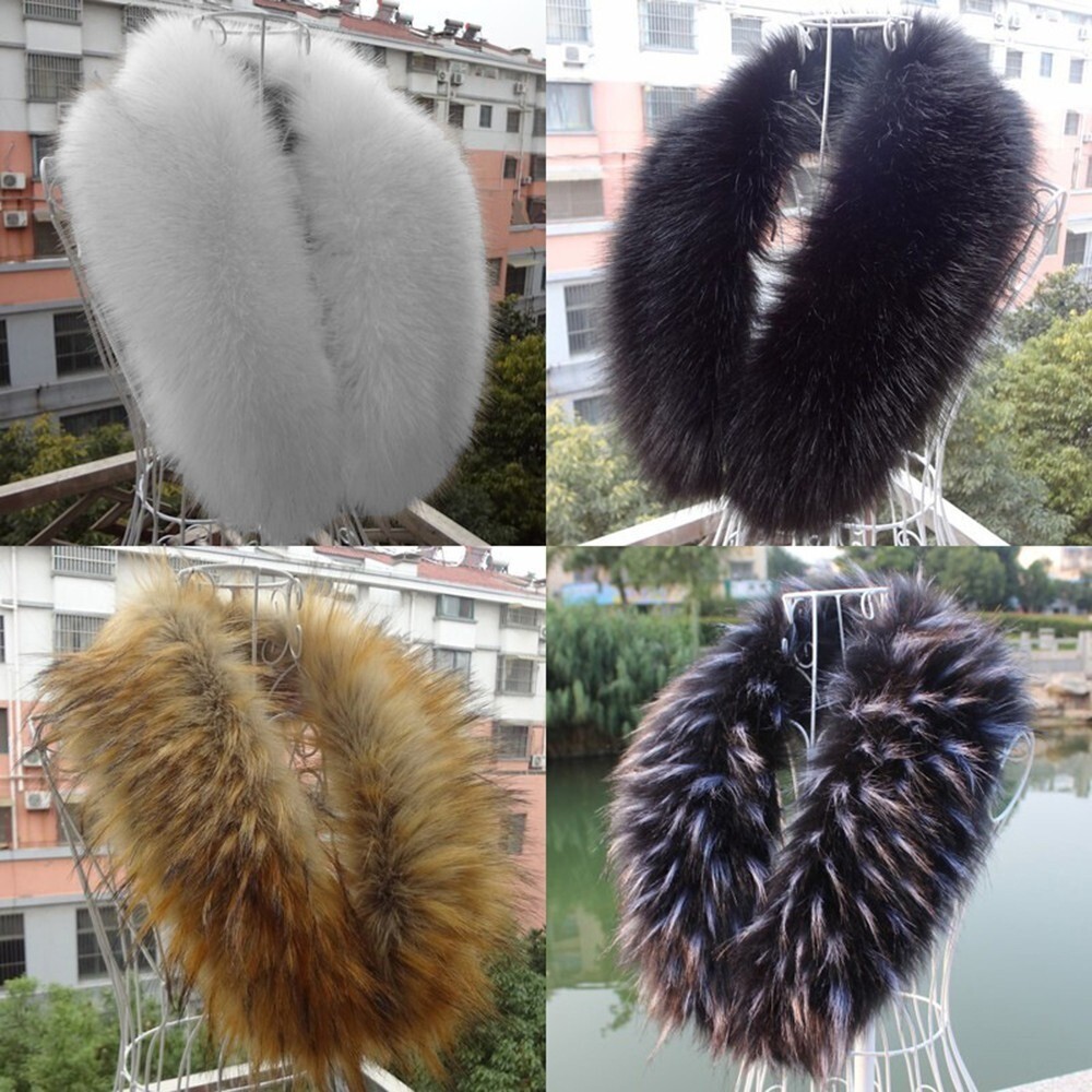 Women Winter Warm Collar Scarf Faux Fox Fur Shawl Neck Warmer Wrap Stole