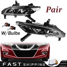 Left & Right Front Fog Light Driving Lamp W/Bulbs For 2016-2018 Nissan Maxima