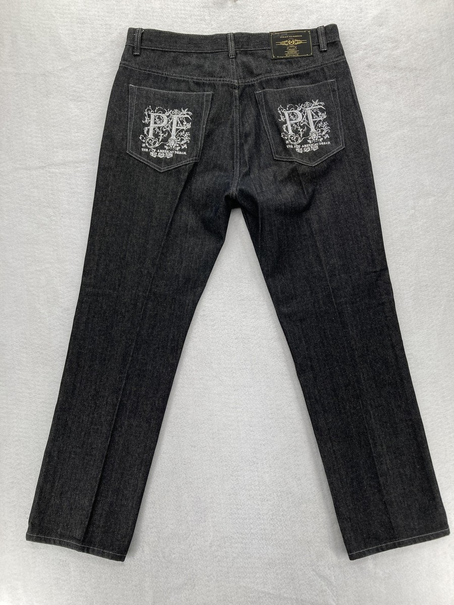 Vintage Phat Farm Jeans Mens 40x34 Straight Black Denim