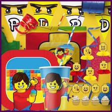 Building Blocks Theme Birthday Party Decorations Cake Topper Birthday CUP PLATE