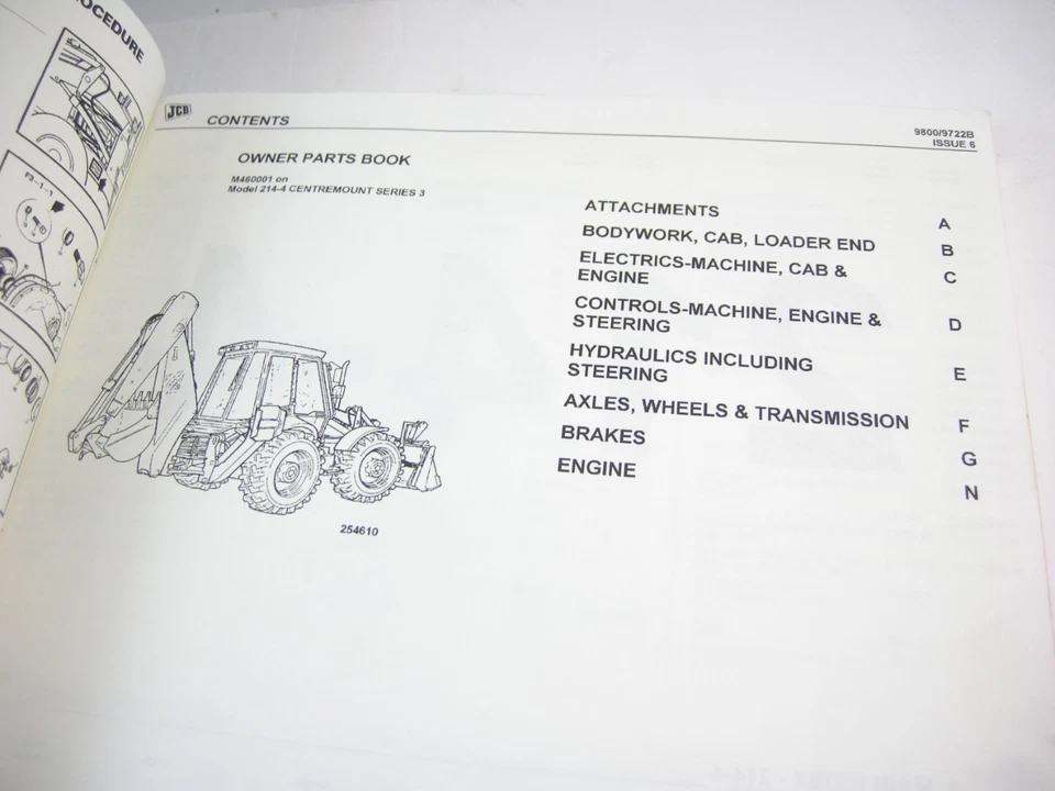 Retroescavadeira original JCB 214-4 série 3 peças manual do proprietário livro - Imagem 2 de 4