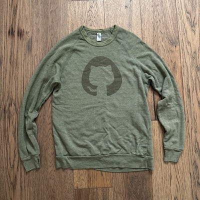 Rare GitHub Octocat Logo Sweatshirt Pullover Forest Green Tech Coding