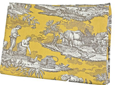 Le Telerie Tablecloth 70X102 Pastoral Toile Made in Italy Yellow Cotton Perfect
