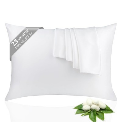 100% Silk Pillowcase 2 Pack for Hair and Skin, Both Sides 23 Momme Grade 6A+ ...
