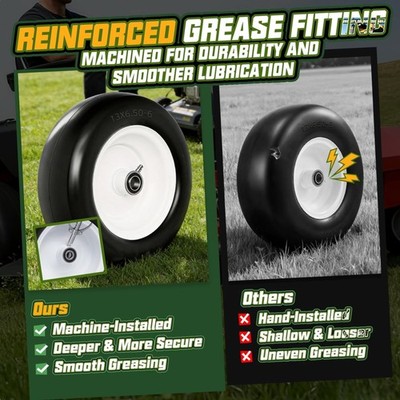 Flat-Free Lawn Mower Tires 13x6.50-6, 500 lbs Capacity - 2-Pack Durable Solution