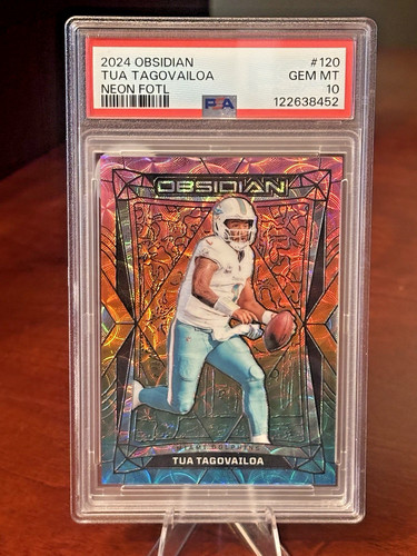 2024 Panini Obsidian TUA TAGOVAILOA Neon FOTL Exclusive #'d /4 PSA 10 GEM MINT