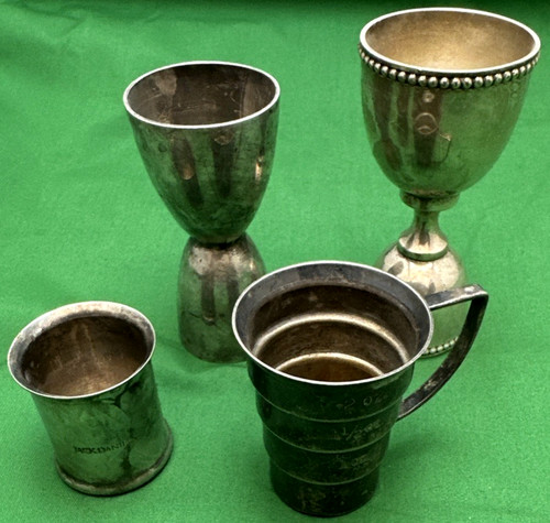 4 Pc Vntg Silverplated JIGGERS Barware Tools Towle Reed & Barton Napier