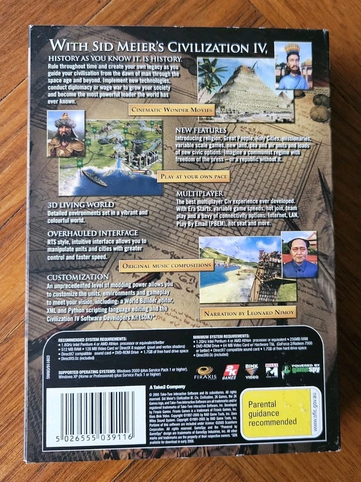 Sid Meier’s Civilization IV (PC DVD-ROM, 2005) • Big Box • Complete with Manual - Image 4 of 4