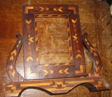 American Marquetry Inlaid Folk Adirondack Tramp Art  Photo Frame