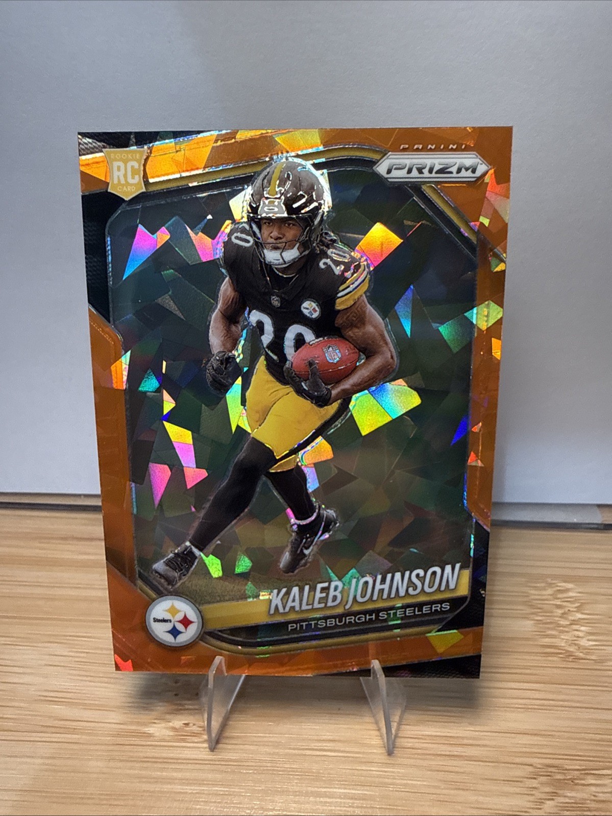 2025 Panini Prizm - Rookies Kaleb Johnson #375 Orange Ice Prizm (RC) Steelers