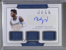 2016 Panini National Treasures Game Gear Triple 17/49 Andrew Wiggins #1 Auto 0c3