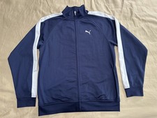 Used Boys Puma Light Jacket Navy Blue  White Accent, 10/12 L 