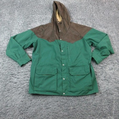 Sunshine Mountain Products Jacket Mens XL Green Brown Hooded Lined Rain Coat