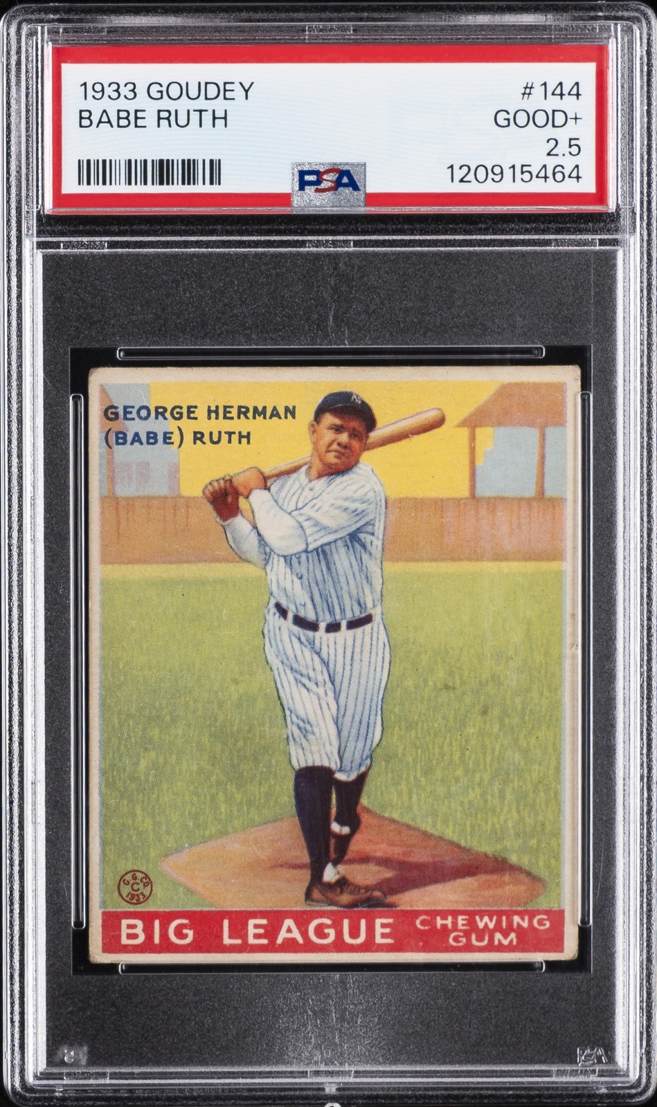 1933 GOUDEY #144 BABE RUTH PSA 2.5