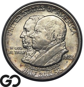 1923-S Monroe Commemorative Half Dollar, Gem BU++