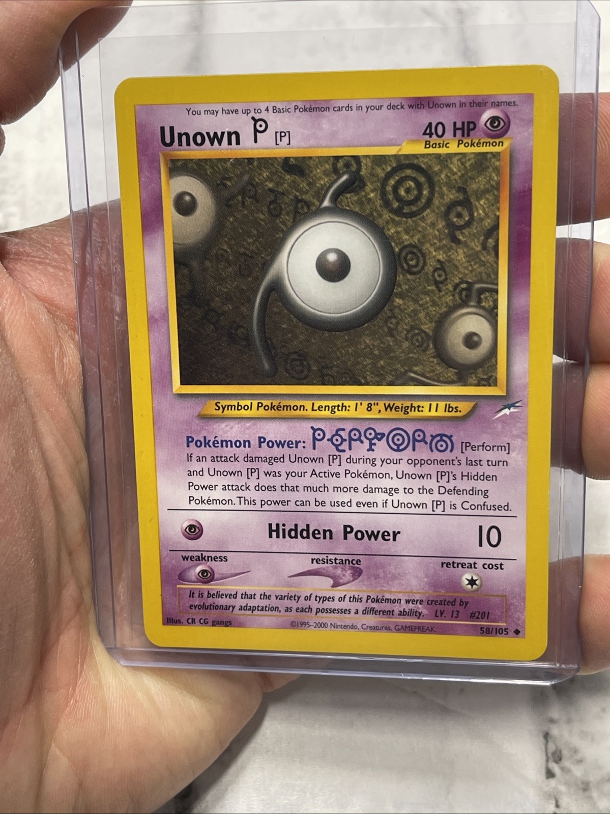 2002 Pokemon Neo Destiny Unown P Unlimited 58/105 Uncommon NM Near Mint Pokémon