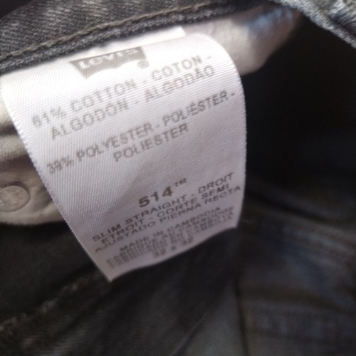 Levis Jeans W33 (W32) L32 Grey Mens 514 Slim Straight Low Rise Dark Distress Y2K - Picture 7 of 12