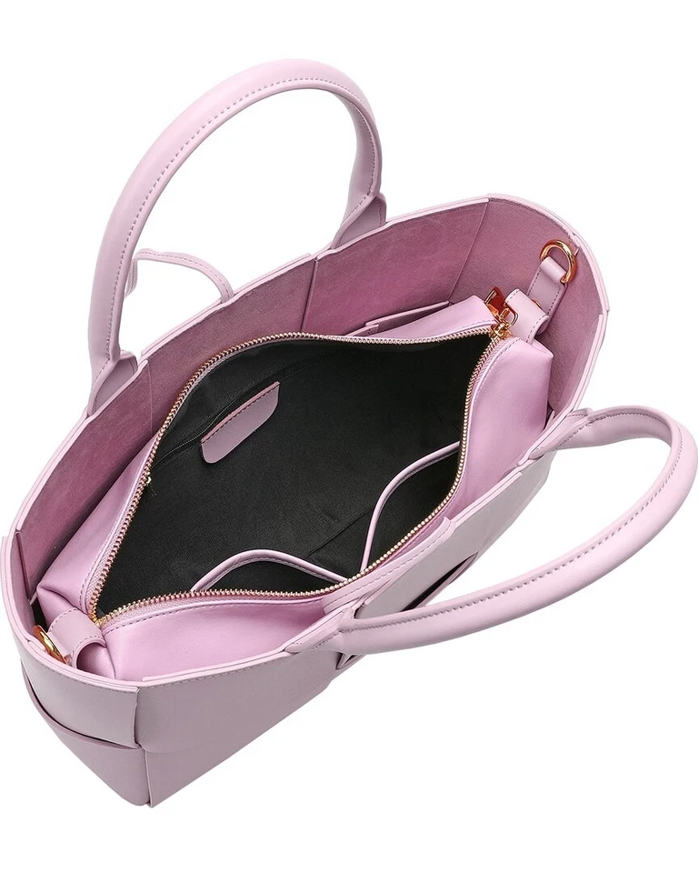Bolso de Mano para Mujer Tiffany & Fred Paris Tejido Cuero Liso Rosa Foto 3 de 3