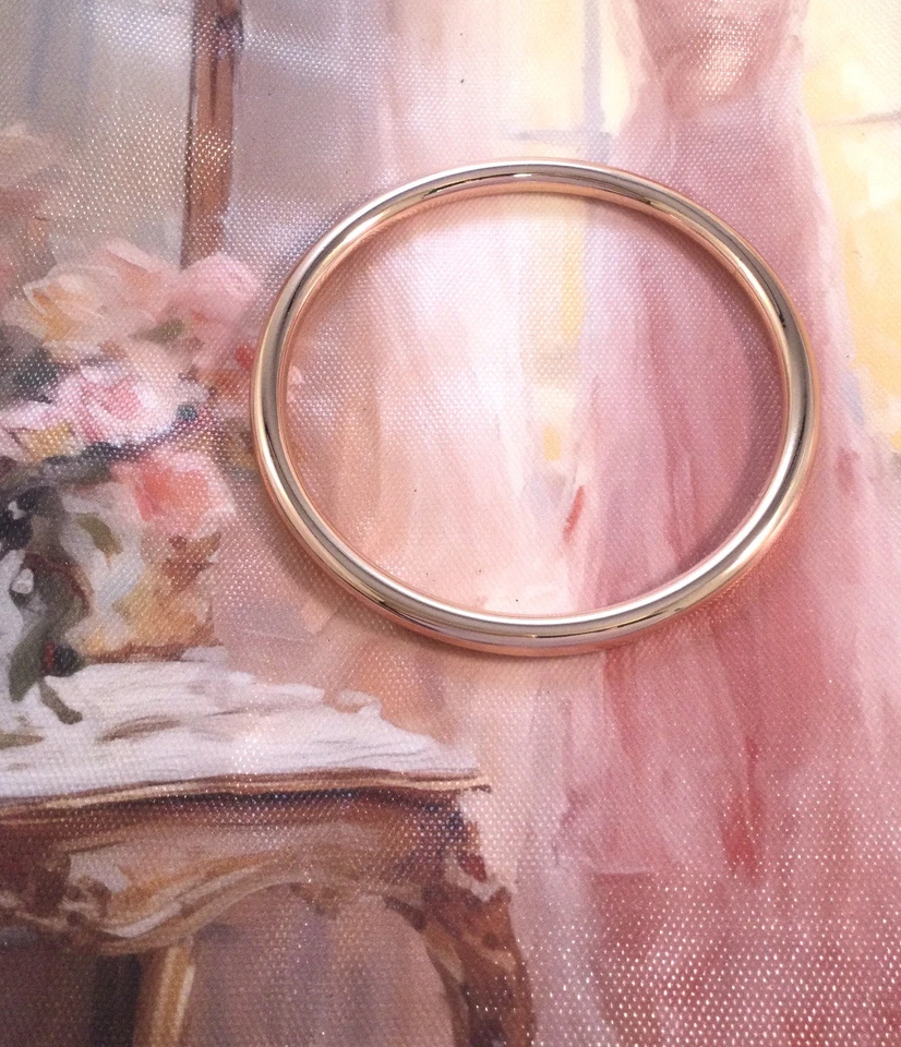 Brazalete de golf vintage de oro rosa antiguo decorativo vestido joyería muy grande Foto 3 de 4