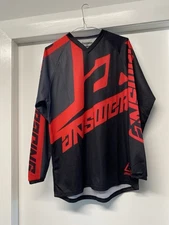 Answer racing jersey size medium long sleeve red black 