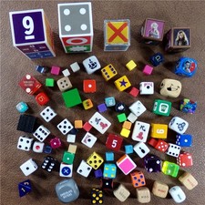 DICE LOT: Unique Mixed Collection 80 Dice Cube Collector Set Vintage Modern Odd