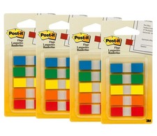 Bright Colors Self Stick Note Flags Set 1.5x2 in for Office Organization