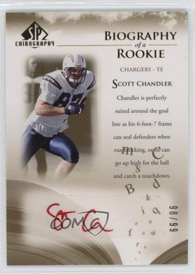 2007 SP Chirography Biography of a Rookie Gold 98/99 Scott Chandler Auto RC 4g8