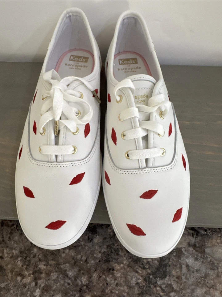 KEDS for Kate Spade New York Champions Embroidered Lips Sneakers Size 10 NEW - Image 3 of 4