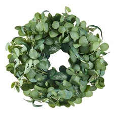 Artificial Decorative Wreath 26 in Green Eucalyptus Leaves Year Round Wreath