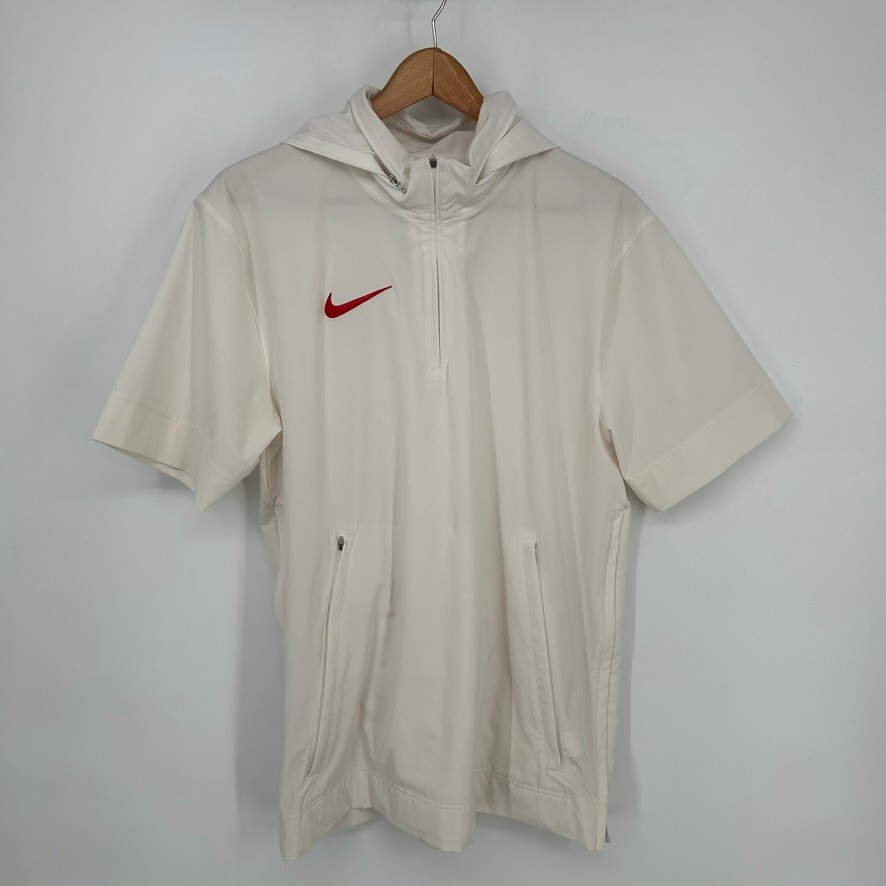 SACAI X NIKE Nike Giacca Uomo Piccola Bianca Coaches Giacca Quarto Zip Pullover con Cappuccio