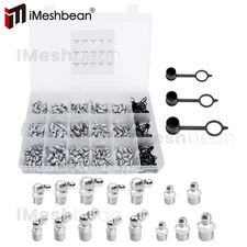 310PCS SAE & Metric Grease Nipple Assortment Kit Hydraulic Grease Fittings Stand