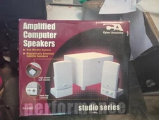 Cyber Acoustics CA 3000 Amplified Computer Speakers with Subwoofer White
