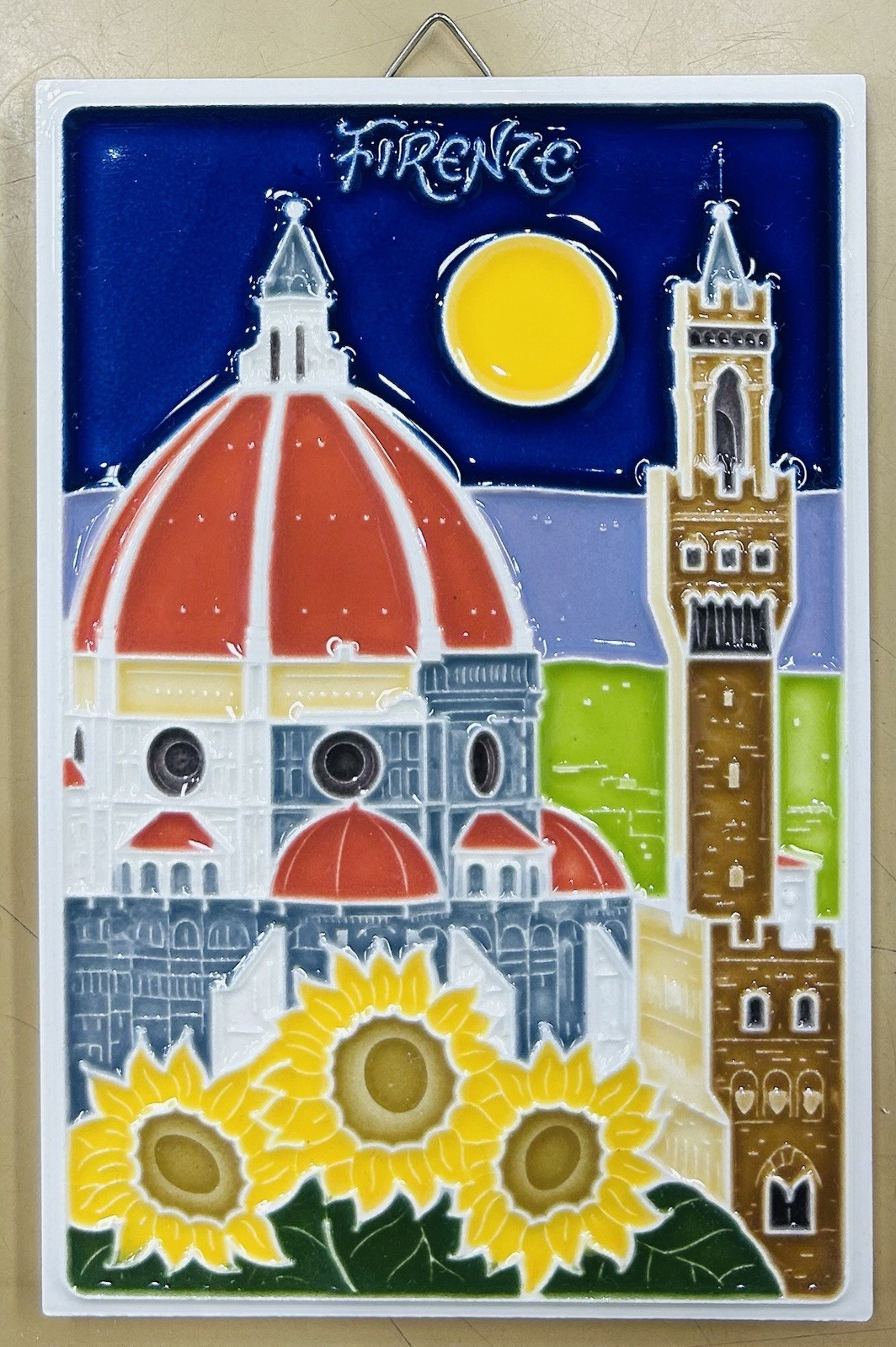 Vietri Ceramics 6x4’’ Florence Tile Made/painted by hand in Italy
