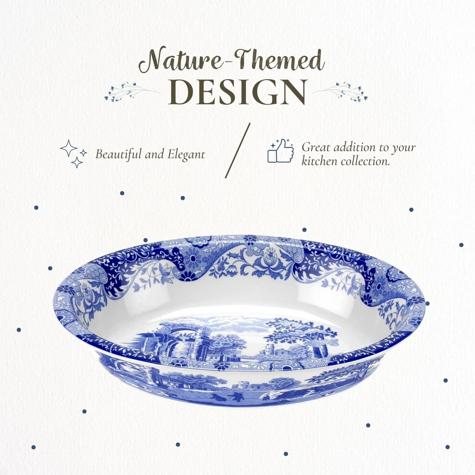 Spode Blue Italian Oval Rim Platter - 12.5" x 8.75" Porcelain Serving Platter... - Image 4 of 4