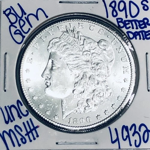 1890 S BU UNCIRCULATED MORGAN SILVER DOLLAR AUTHENITC U.S.MINT FREESHIPPING 4932
