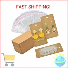 Twavang Earring Display Cards with 100Pcs Earring Holder Cards, 100 Pairs Clear