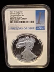 2021 W Proof $1 American Silver Eagle Dollar Type 1 NGC Blue PF69 Ultra Cameo