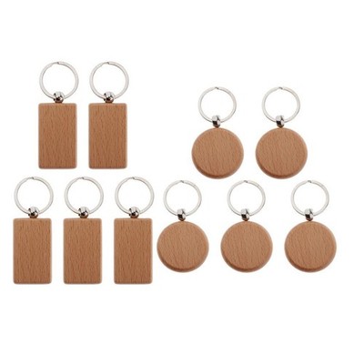 5x Auto Schlüsselanhänger Rohling Holz Schlüssel Handtasche Geldbörse Portemonnaie Charm Anhänger