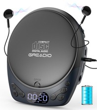 Portable CD Player with Headphones, Rechargeable Discman CD Player for Car H...