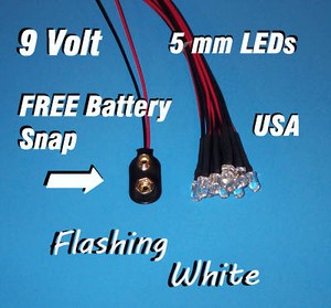 10 Pack Pre-Wired 9V Orange/Amber 3mm LEDs - Ready To Use With Built-In Resistor