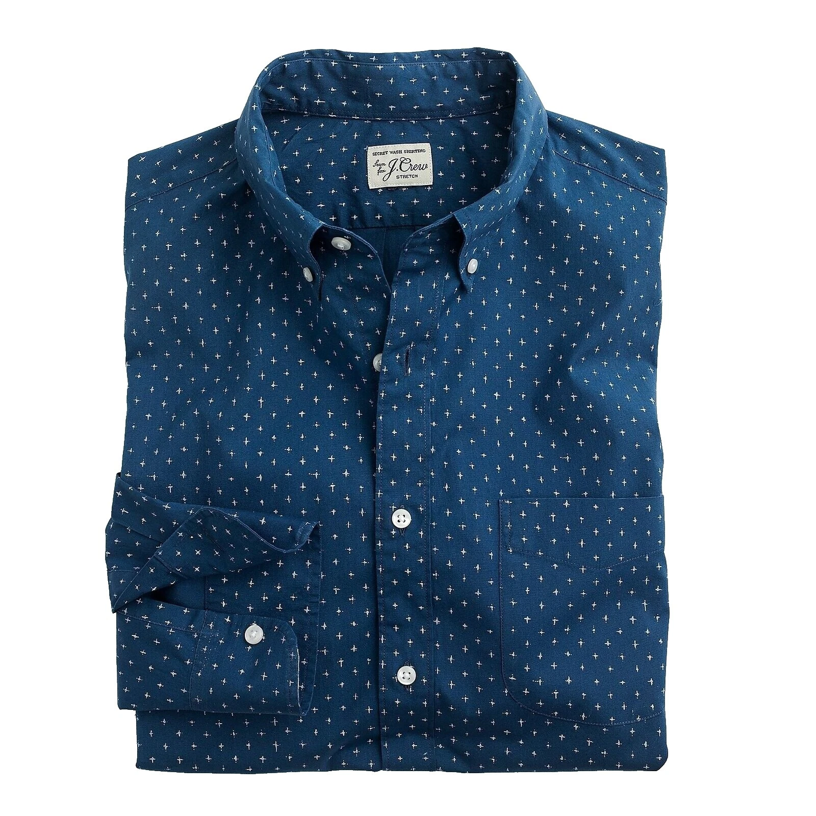 J.CREW Cotton Polka Dot Casual Button-Down Shirts for Men