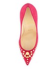 AUTH NEW WOMEN LOUBOUTIN DOOR KNOCK 100 CYCLAMEN SUEDE STUDDED PUMPS/HEELS US 9 — photo 3