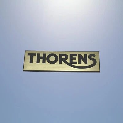Thorens 60x18mm Badge Emblem Logo Decal Sticker Plate Brushed Aufkleber Deck