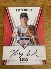 2019 USA Baseball Stars And Strips Auto Riley Cornelio 215/499