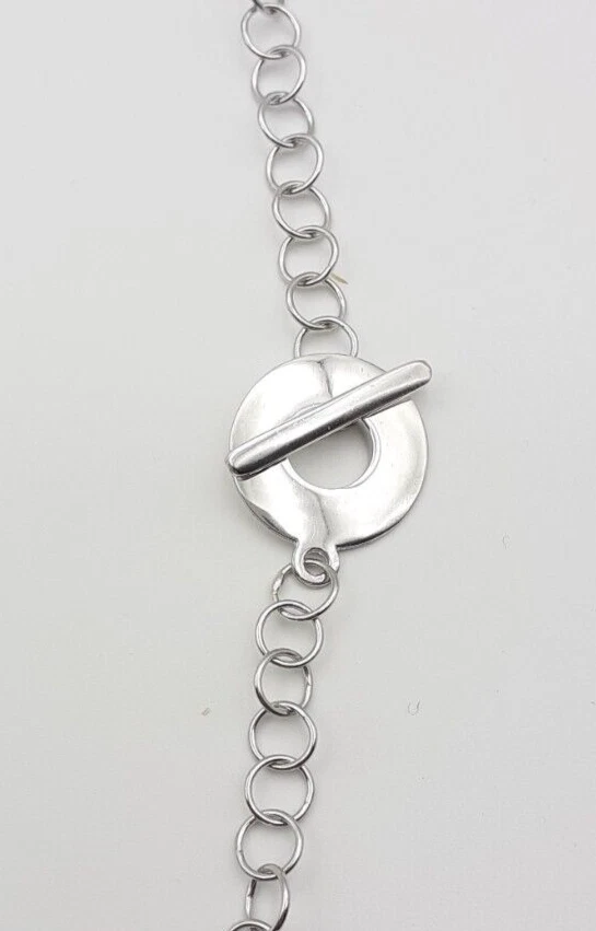 Collana acquamarina argento 925 chiusura a T gioiello donna catena - Immagine 3 di 4