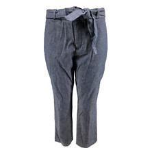 Banana Republic NEW Avery Herringbone Tie Waist Ankle Pants Navy Blue Sz 12