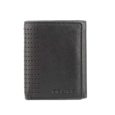 POLICE GARDON TRI FOLD Men's 100 Genuine Leather Wallet with Card Holder-Black
