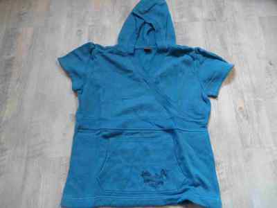 S. OLIVER beautiful 1/2 sleeve hoodie hooded sweatshirt petrol size 152 top RC1216