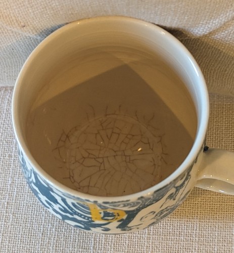 Anthropologie Homegrown Monogram Letter B Blue Floral Toille Initial Mug Cup - Picture 2 of 3